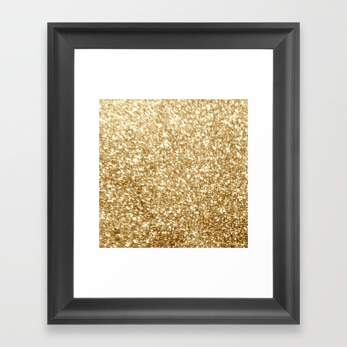 Gold glitter Framed Art Print
