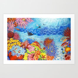 Coral Reef Life Art Print