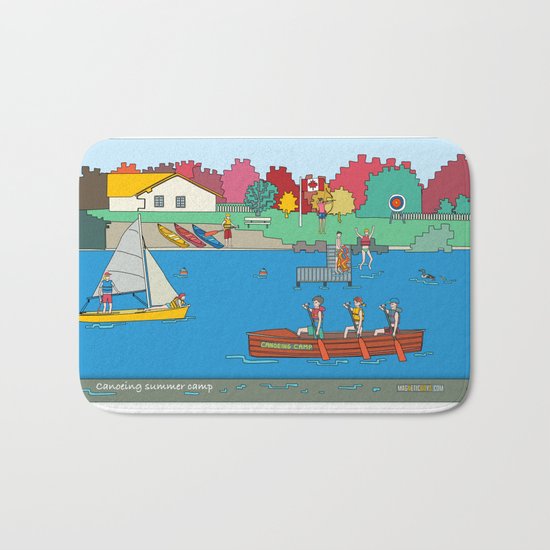 Canoeing Summer Camp Bath Mat