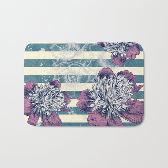 Water Flowers Bath Mat