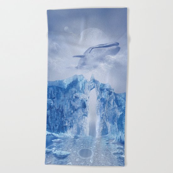 white landscape 1 Beach Towel