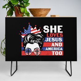 She Loves Jesus And America Too Credenza