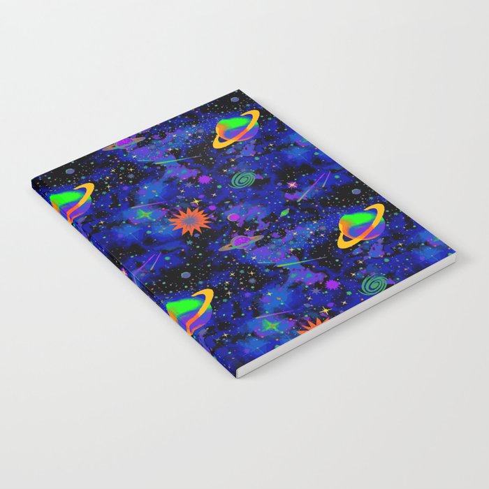 Neon Saturn Pattern Notebook