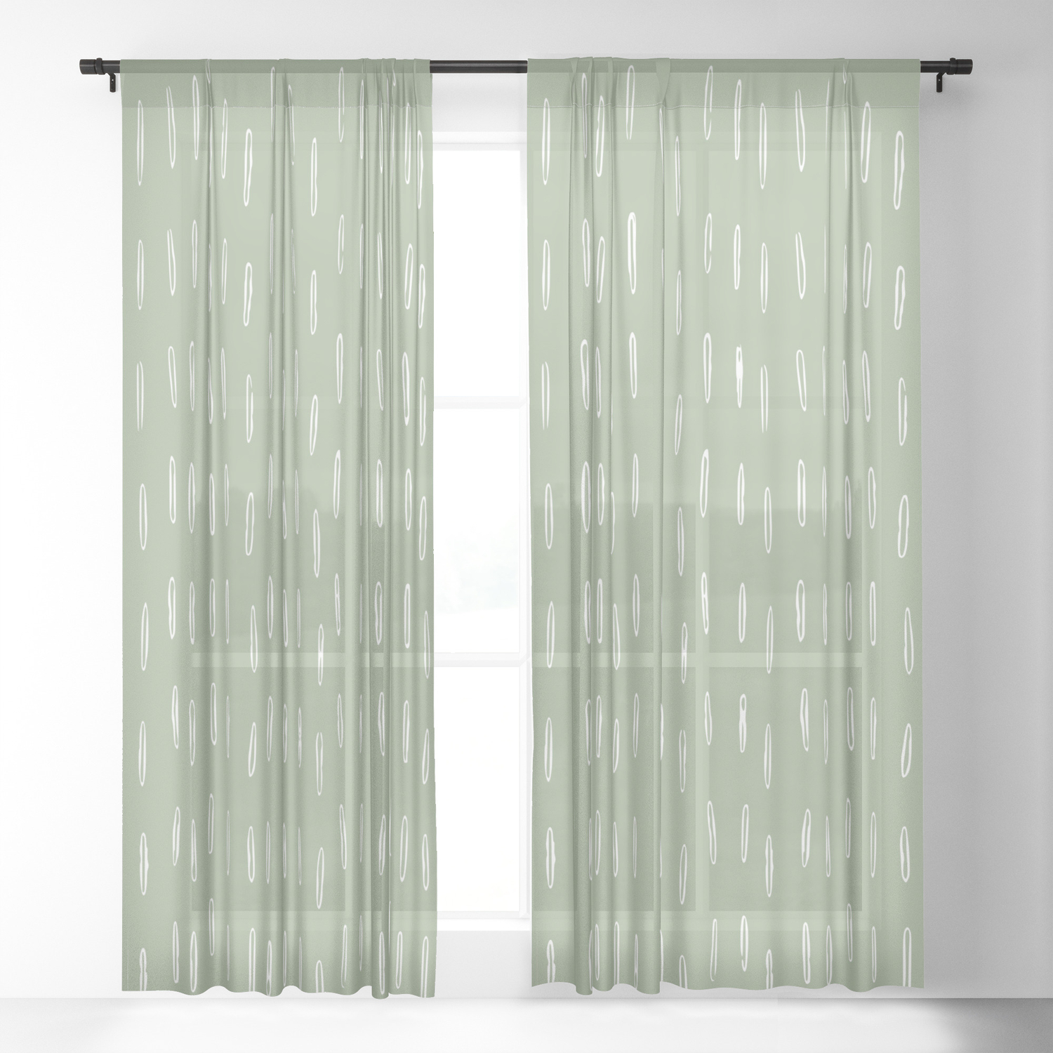 sage green curtain