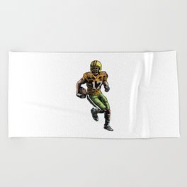 "The Agile Striker with a Golden Foot" Beach Towel