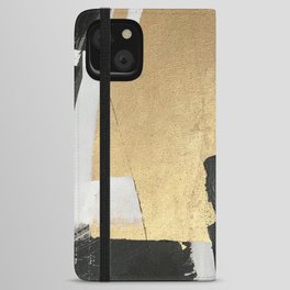 Gold leaf black abstract iPhone Wallet Case