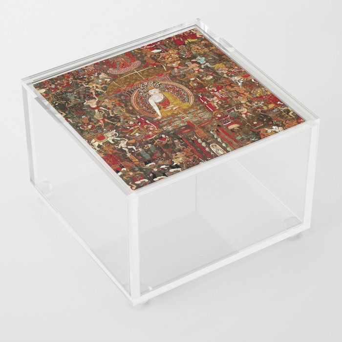 Tibetan Buddhist Thangka Sakyamuni’s Temptation  Acrylic Box