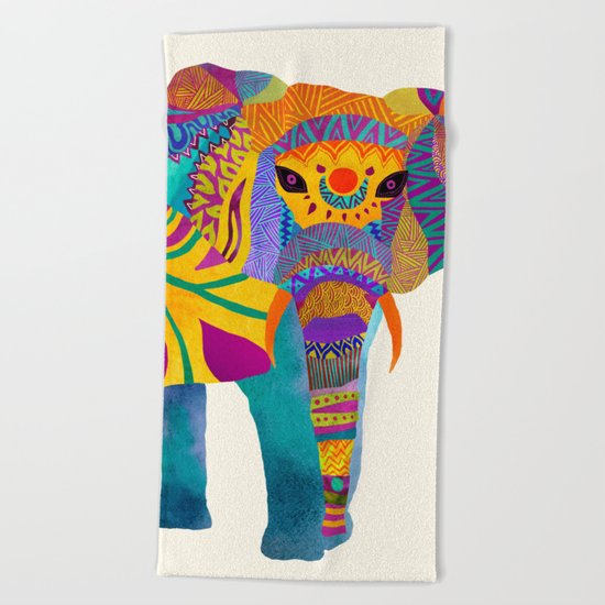 Whimsical Elephant Beach Towel