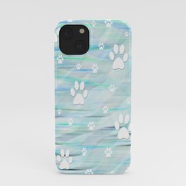 Paw Print Madness (Blue) iPhone Case