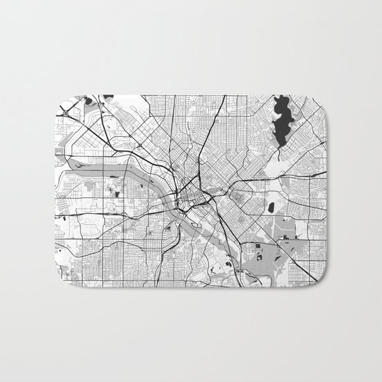 Dallas Map Gray Bath Mat