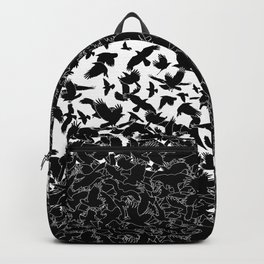 Raven Crow Flying Birds Abstract Goth Halloween Pattern Backpack