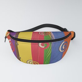 Spirals on Striped Wood Fanny Pack