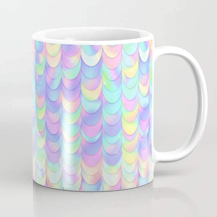 Holographic Mermaid Scales Pattern Coffee Mug