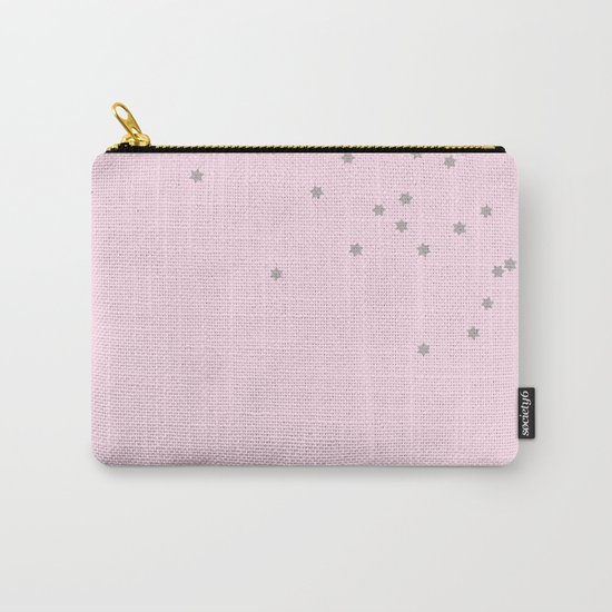 Little grey stars on pink background Carry-All Pouch