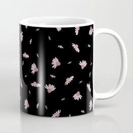 Flying Flowers - Black Pink Coffee Mug