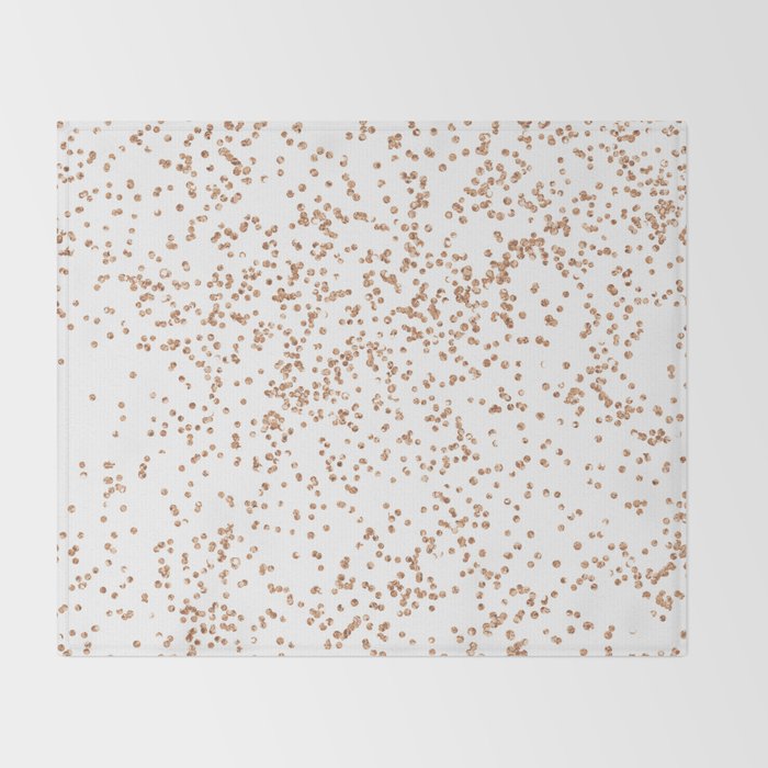 Rose Gold Glitter Confetti On Transparent Background Throw