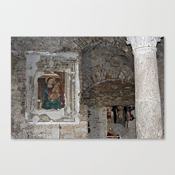 Madonna and Child Medieval Religious Frescos Paintings Narni Italy Canvas Print