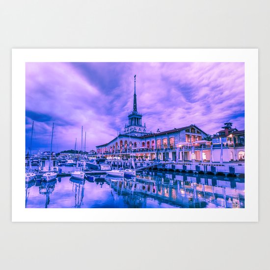 Marine station of Sochi Art Print