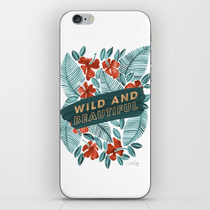 Wild & Beautiful – Teal & Red  iPhone Skin