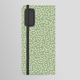 Retro Memphis Style Pattern in Sage Green and Cream Android Wallet Case