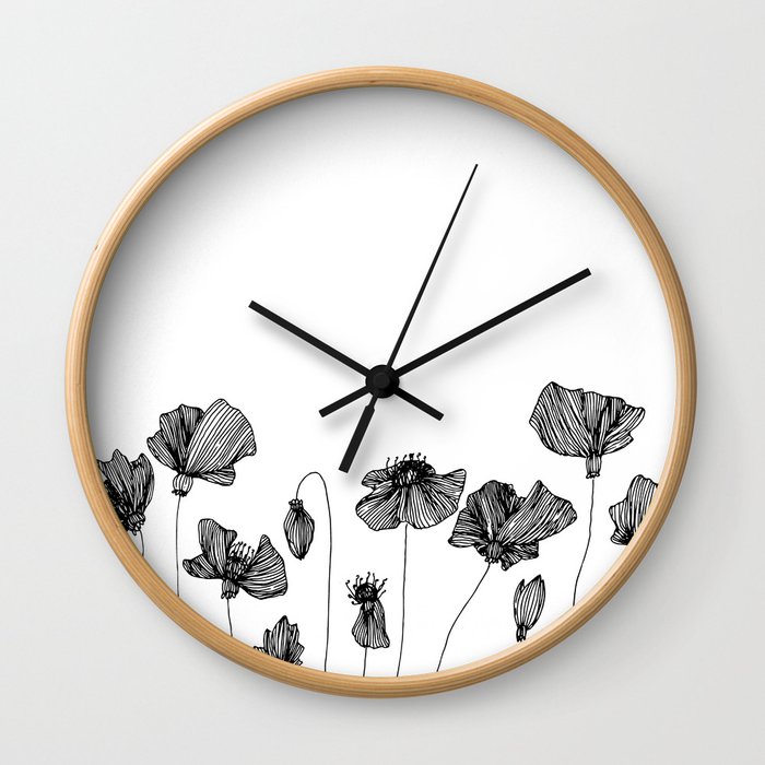 Poppies Wall Clock