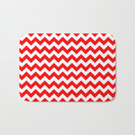 Chevron (Red/White) Bath Mat