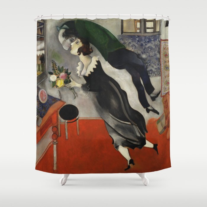 Marc Chagall, The Birthday 1915 Artwork, Posters Tshirts Prints Bags Men Women Kids Shower Curtain