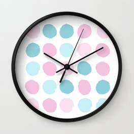 Danni dots minimal painted dot polka dot pattern pastel color palettes Wall Clock