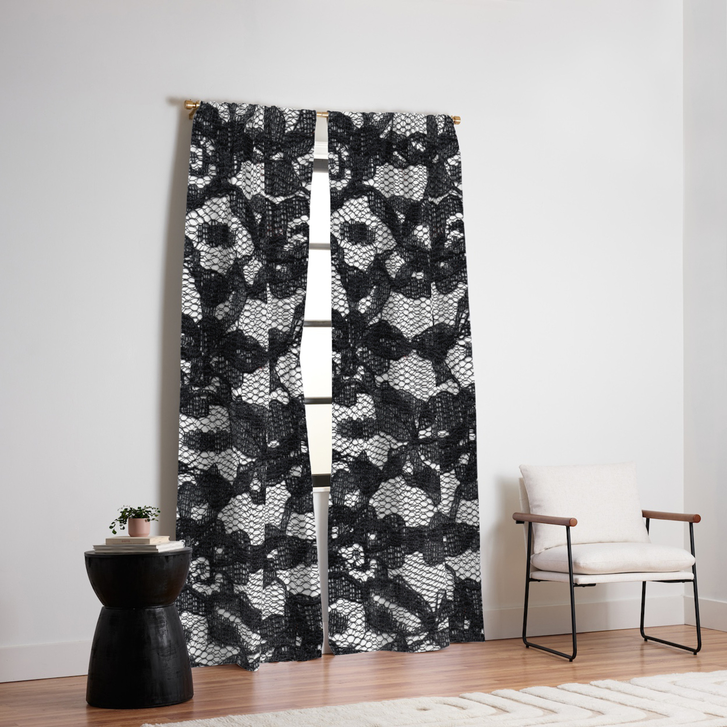 Double Black Lace Blackout Curtain By Cassandraauker Society6