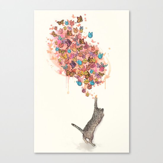 catching butterflies Canvas Print