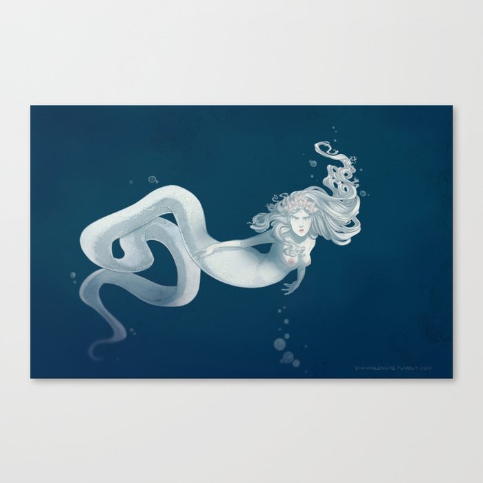 Elegant Sea Snake Mermaid Canvas Print