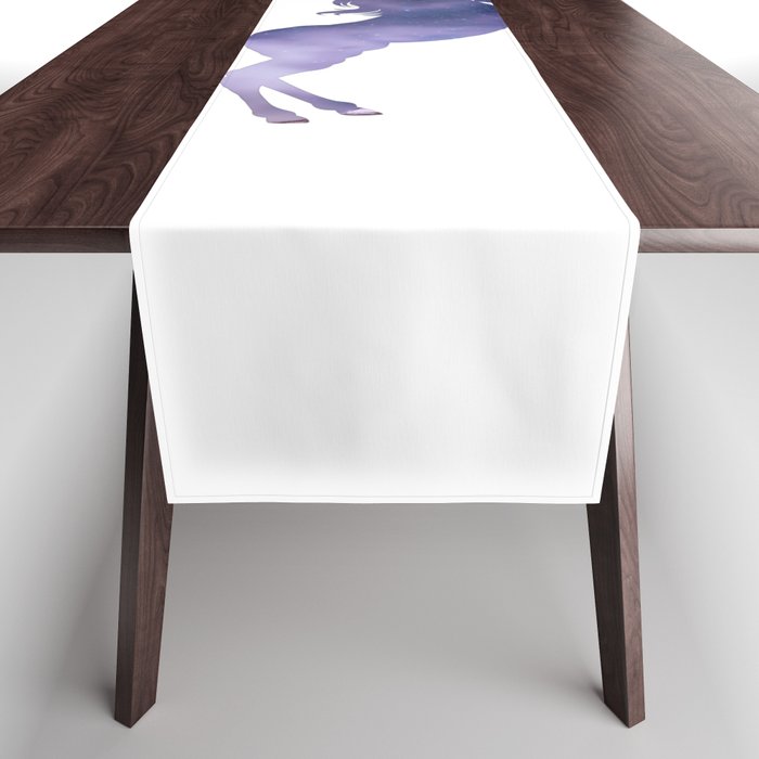 Galaxy  background unicorn illustration decor Table Runner