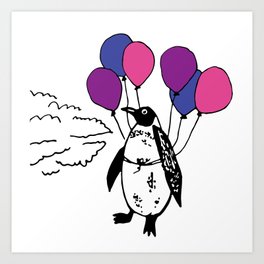 Penguins Can Fly Art Print