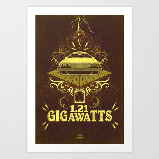 Back to the Future Gigawatts Art Print