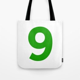 Number 9 (Green & White) Tote Bag