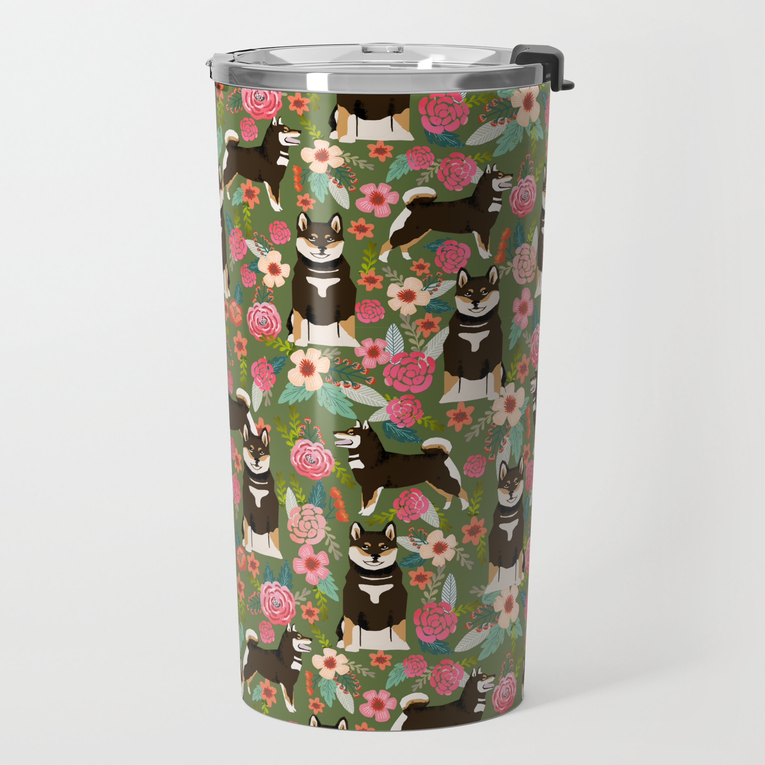 Shiba Inu Black And Tan Fur Coat Dog Breed Must Have Cute Gifts For Shiba Inu Owners Pet Portraits Travel Mug