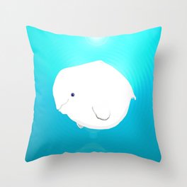 Fat Beluga Whale Throw Pillow