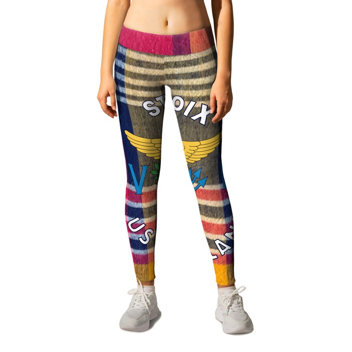 US Virgin Islands Flag St. Croix USVI Madras Leggings