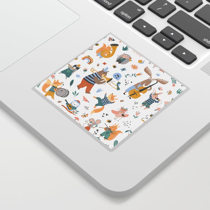 Colorful cartoon style musical Animals 2  Sticker