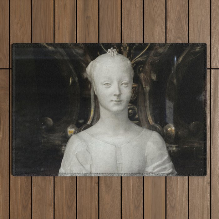 White Lady Marble Sculture Statue Outdoor Rug