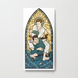 Stained Glass Strangle Metal Print | Funny, Illustration, Sports, Painting 
