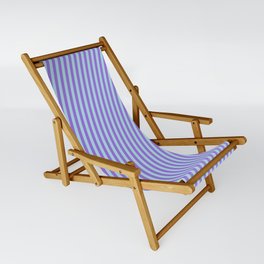 [ Thumbnail: Light Blue & Purple Colored Stripes Pattern Sling Chair ]