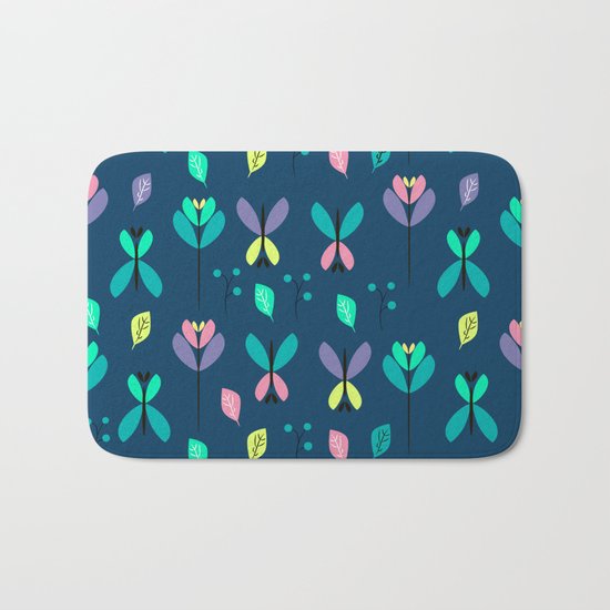 Floral night Bath Mat