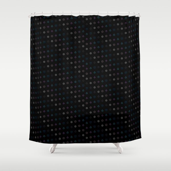 Dungeons and Dragons Aesthetic Dice Shower Curtain