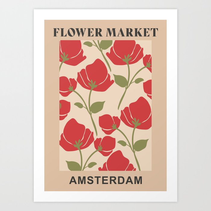 Flower Market | Amsterdam, Netherlands | Floral Art Art Print