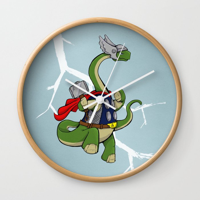 Bronto"THOR"us - God of Thunder Lizards Wall Clock