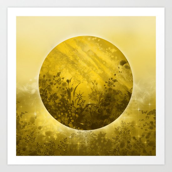 circle yellow landscape Art Print