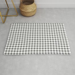 Grey and White Gingham Pattern | Gingham Patterns | Plaid Patterns | Chequered Patterns |  Rug