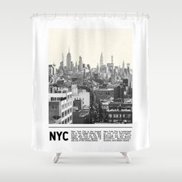New York City | Manhattan Skyline | Black and White Travel Photography Minimalism Shower Curtain