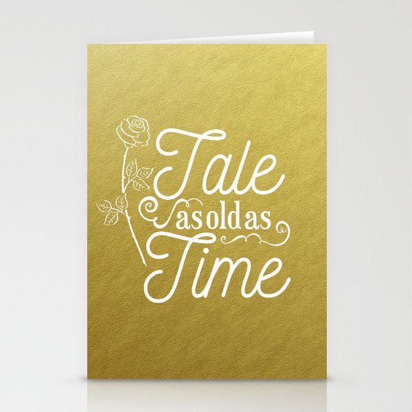 Tale As Old As Time - Beauty and the Beast (gold) Stationery Cards